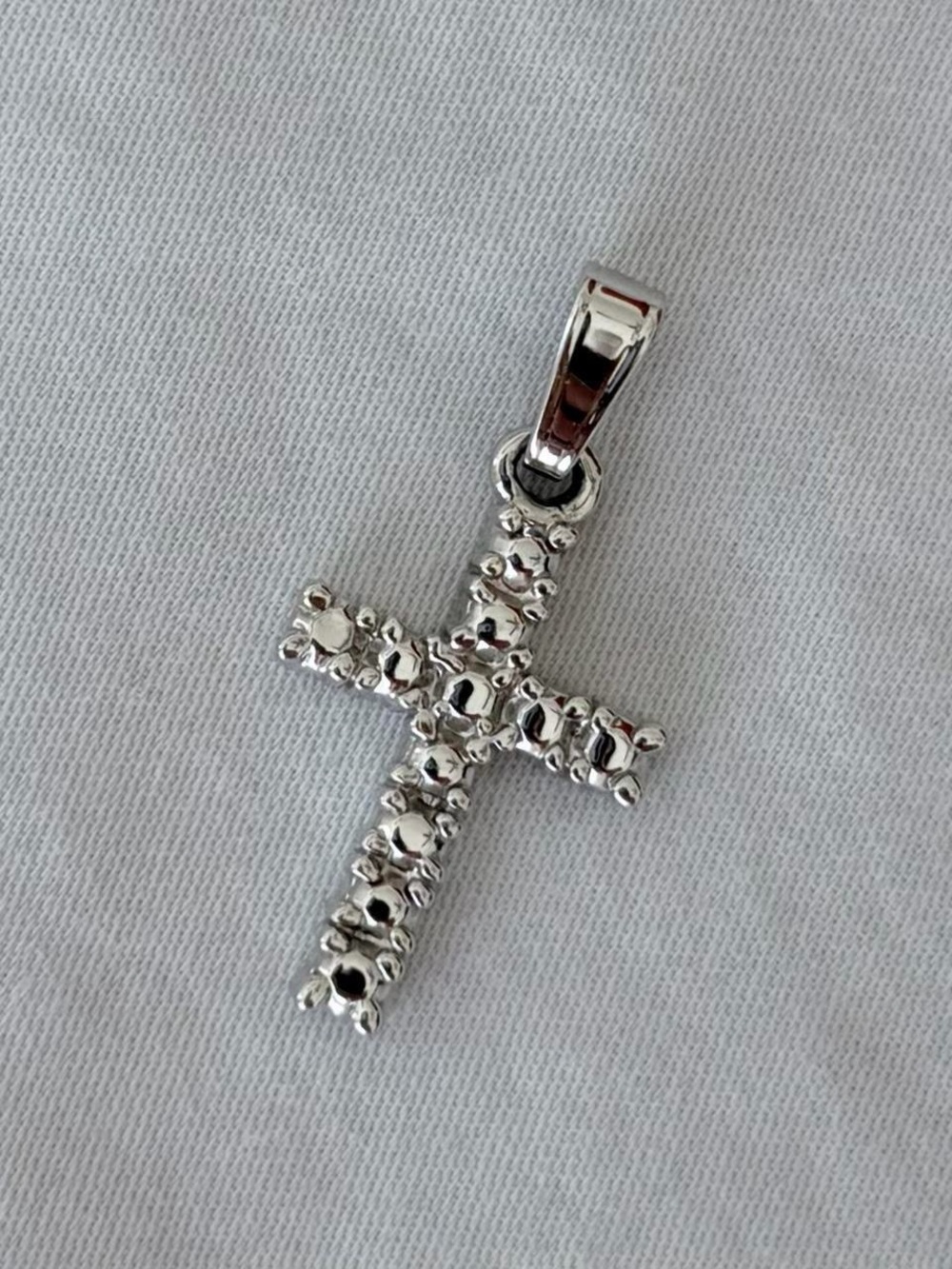 Silver Textured Cross Pendant